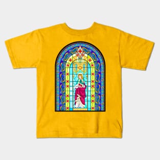 Gothic stained glass window with Peter the Apostle Kids T-Shirt